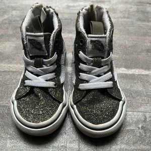 Olive green sparkle toddler Vans